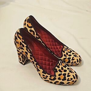 Cole Haan Nike Air Leopard Print Calf Hair Morgan Pumps Real Fur Size …
